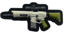 Rifle Tactical Morale Patch GUN-LSJ front view – 3.23″ x 1.57″ suppressed rifle with optic 3D PVC patch