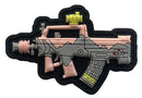 Carbine Rifle Tactical Morale Patch GUN-PK front view – 2.60″ x 1.77″ pink and tan carbine 3D PVC patch