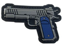 1911 Pistol Tactical Morale Patch GUN-SQ front view – 2.87″ x 1.89″ two-tone grey pistol 3D PVC patch