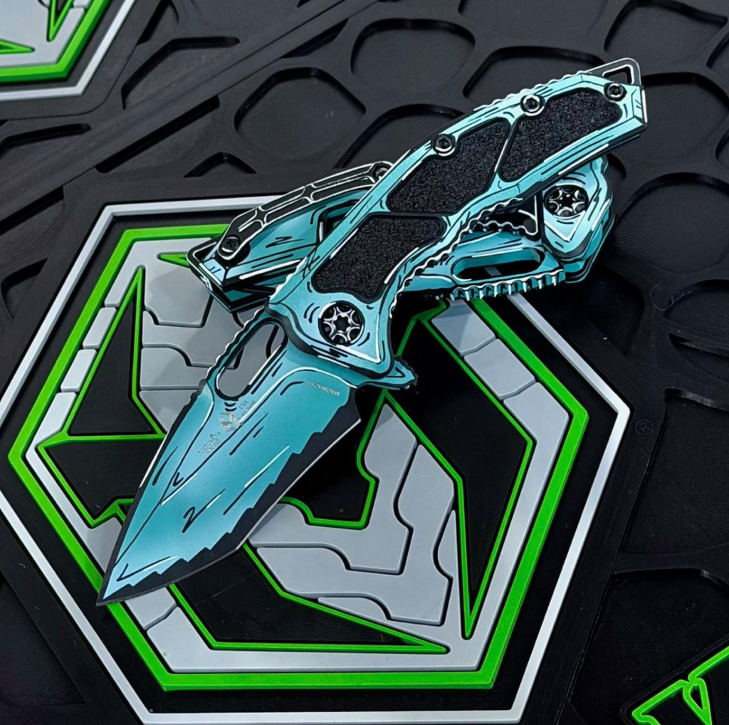 Heretic Knives Medusa Manual Recurve Cel Shading TURQUOISE H010-CS-TQ