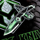Heretic Knives Medusa Manual Toxic Green UV Reactive (Negative Cel Shading) - 3.00" MagnaCut Tanto Knife