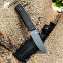 HX OUTDOORS Gorge Walker D-286H – 3.8" 7Cr17MoV Fixed Blade Knife with Black TPR Handle