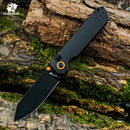 HX OUTDOORS HYLA ZD-120S-C – 2.91" 14C28N Button Lock Pocket Knife with Black G10 Handle