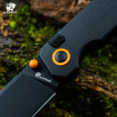 HX OUTDOORS HYLA ZD-120S-C – 2.91" 14C28N Button Lock Pocket Knife with Black G10 Handle
