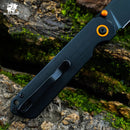 HX OUTDOORS HYLA ZD-120S-C – 2.91" 14C28N Button Lock Pocket Knife with Black G10 Handle