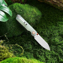 HX OUTDOORS HYLA ZD-120S – 2.91" 14C28N Button Lock Pocket Knife with Natural Green G10 Handle