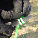 HX OUTDOORS Maverick D-354B – 2.95" Titanium Coated Fixed Blade Knife with Gray G10 Handle