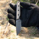 HX OUTDOORS Maverick D-354B – 2.95" Titanium Coated Fixed Blade Knife with Gray G10 Handle