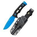 HX OUTDOORS Rock Apex TD-18L – 3.7" DC53 Fixed Blade Knife with Blue Teflon Blade & Black G10 Handle