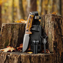 HX OUTDOORS Rock Apex TD-18P – 3.7" DC53 Fixed Blade Knife with Grey Titanium Coated Blade & PEI Handle