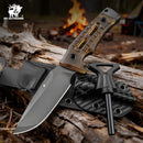 HX OUTDOORS Rock Apex TD-18P – 3.7" DC53 Fixed Blade Knife with Grey Titanium Coated Blade & PEI Handle