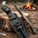HX OUTDOORS Rock Apex TD-18P – 3.7" DC53 Fixed Blade Knife with Grey Titanium Coated Blade & PEI Handle