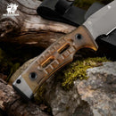 HX OUTDOORS Rock Apex TD-18P – 3.7" DC53 Fixed Blade Knife with Grey Titanium Coated Blade & PEI Handle