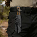 HX OUTDOORS Rock Apex TD-18P – 3.7" DC53 Fixed Blade Knife with Grey Titanium Coated Blade & PEI Handle