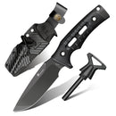 HX OUTDOORS Rock Apex TD-24A – 3.7" MagnaCut Fixed Blade Knife with Matte DLC Blade & Black G10 Handle