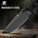 HX OUTDOORS Rock Apex TD-24A – 3.7" MagnaCut Fixed Blade Knife with Matte DLC Blade & Black G10 Handle