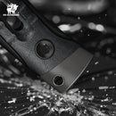 HX OUTDOORS Rock Apex TD-24A – 3.7" MagnaCut Fixed Blade Knife with Matte DLC Blade & Black G10 Handle