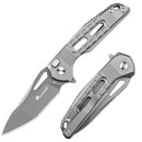 HX OUTDOORS ROCK ONYX ZD-104A-S – 2.87" D2 Button Lock Pocket Knife with Gray Aluminum Handle