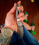 HX OUTDOORS ROCK ONYX ZD-104A-S – 2.87" D2 Button Lock Pocket Knife with Gray Aluminum Handle
