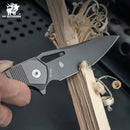 HX OUTDOORS ROCK ONYX ZD-104A-S – 2.87" D2 Button Lock Pocket Knife with Gray Aluminum Handle