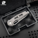 HX OUTDOORS ROCK ONYX ZD-104A-S – 2.87" D2 Button Lock Pocket Knife with Gray Aluminum Handle