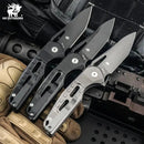 HX OUTDOORS ROCK ONYX ZD-104A-S – 2.87" D2 Button Lock Pocket Knife with Gray Aluminum Handle