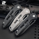 HX OUTDOORS ROCK ONYX ZD-104A-S – 2.87" D2 Button Lock Pocket Knife with Gray Aluminum Handle