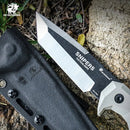 HX OUTDOORS SNIPERS D-183 – 3.86" 7Cr17 Fixed Blade Knife with TAN G10 Handle & Kydex Sheath