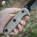 HX OUTDOORS SNIPERS D-183 – 3.86" 7Cr17 Fixed Blade Knife with TAN G10 Handle & Kydex Sheath