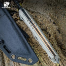 HX OUTDOORS SNIPERS D-183 – 3.86" 7Cr17 Fixed Blade Knife with TAN G10 Handle & Kydex Sheath