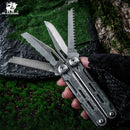 HX OUTDOORS TASKMASTER GQ-20A – 6.3" Multi-Tool with 7Cr17 Blade, Silver 420 Handle & 12 Functions