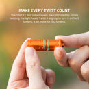 Olight i1R 2 Pro 180 Lumen USB-C Rechargeable Flashlight - Capsule Orange