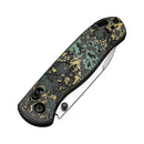 Kizer Anzo Drop Bear Clutch Lock Folding Knife 2.97in 20CV Stonewashed Blade Fatcarbon Toxic Storm Handles