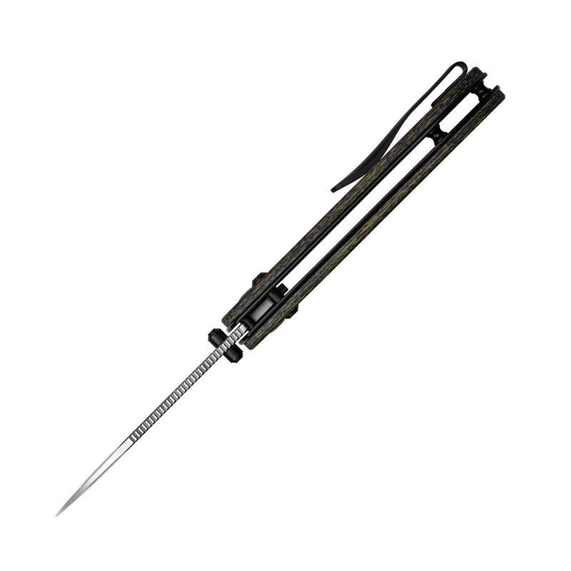 Kizer Anzo Drop Bear Clutch Lock Folding Knife 2.97in 20CV Stonewashed Blade Fatcarbon Toxic Storm Handles