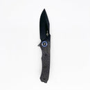 Heretic Knives Wraith V3 Manual Folding Knife 3.625in Magnacut Blade Carbon Fiber / Titanium Handles
