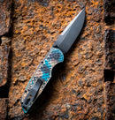 Pro-Tech Integrity INT1106-SHIPWRECK blade detail – DLC black CPM MagnaCut spear point