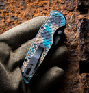 Pro-Tech Integrity INT1106-SHIPWRECK DLC black double thumb studs and wide deep carry clip detail
