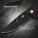 Klaken J146 Ridge J146-BlackG10-Black blade detail – black-coated D2 drop point blade