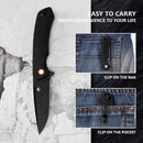 Klaken J146 Ridge J146-BlackG10-Black reversible deep-carry pocket clip
