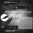 Klaken J147 Virex J147-T-BlackTanto-BlackG10 black G10 handle scales and D2 steel detail