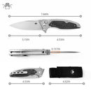 Klaken B05 Hermod J214-BlackCarbonTi button lock and dimensions detail