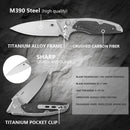 Klaken B05 Hermod J214-BlackCarbonTi titanium pocket clip detail