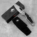 Klaken B06 Sigurd J226-BlackCarbonTi closed view with included nylon pouch