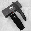 Klaken B08 Ragna J236 front view – 2.79" black M390 drop point titanium frame lock folding knife