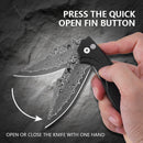 Klaken J284 Noir J284-ShreddedCarbon black crushed carbon fiber and G10 handle scales