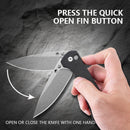 Klaken J285 Stone Fang J285-BlackMicarta black Micarta handle scales