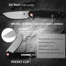 Klaken J326 Varek J326-BlackMicarta liner lock and pocket clip detail