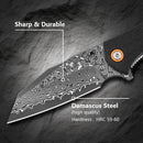Klaken J338 Askael J338-ShreddedCarbon blade detail - Damascus steel HRC 59-60