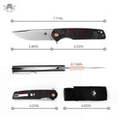 Klaken J354 Warpath J354-BlackRedShreddedCarbon black and red crushed carbon fiber handle scales