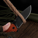 Klaken J392 Riftline J392-OrangeG10-BlackBlade blade detail – black stonewashed D2 drop point